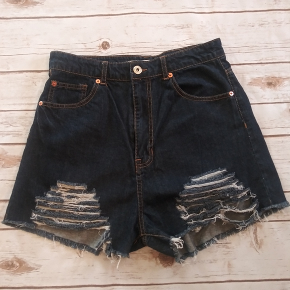JW Sigature Pants - JW Signature High Waisted Distressed Denim Shorts